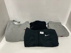 4 X ASSORTED CLOTHING ITEMS TO INCLUDE NIKE RUNNING JACKET IN BLACK - SIZE SMALL