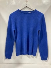 HOUSE OF BRUAR MUNROSPUN BLUE KNIT JUMPER IN SIZE M- RRP £80