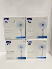 4 X ASSORTED ELECTRIC TOOTHBRUSH ITEMS TO INCLUDE ORAL - B IO TEST DRIVE REFILL KIT 25 X ULTIMATE CLEAN BRUSH HEADS