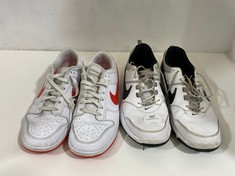 NIKE TRAINERS WHITE/RED - SIZE 9 TO INCLUDE NIKE PIONEER TRAINERS WHITE/BLACK - SIZE 9