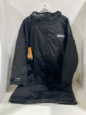 REGATTA GREAT OUTDOOR HYDRAFORT ACTIVE PERFORMANCE ADULT WATERPROOF ROBE IN BLACK - SIZE S/M