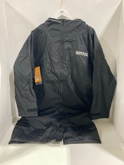 REGATTA GREAT OUTDOOR HYDRAFORT ACTIVE PERFORMANCE ADULT WATERPROOF ROBE IN BLACK - S/M