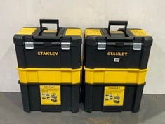 2 X STANLEY ESSENTIAL ROLLING WORKSHOP WITH METAL LATCHES