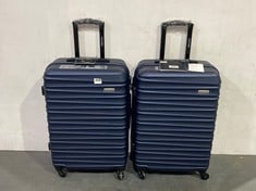 2 X WITTCHEN ABS RIBBED CABIN SUITCASE IN NAVY