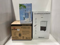 3 X ASSORTED HOME ITEMS TO INCLUDE SHNCO 10L COMPRESSOR DEHUMIDIFIER MODEL NO. SDL5-10D