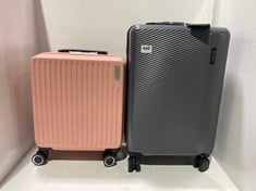 2 X ASSORTED CABIN SUITCASES TO INCLUDE 20" GINZA TRAVEL IN GREY AND LUGG CABIN CASE IN PINK