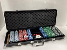 FULL POKER SET WITH ALUMINIUM CARRY CASE IN BLACK