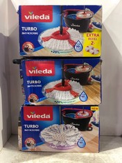 3 X VILEDA TURBO 3-IN-1 MICROFIBRE SETS