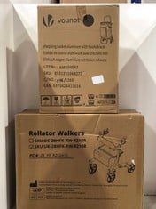 VOUNOT SHOPPING BASKET ALUMINIUM WITH HOOKS BLACK TO INCLUDE ROLLATOR WALKERS UK-28HFK-RW-9210R