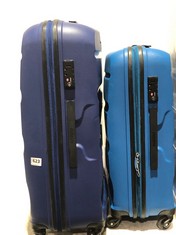 2 X AMERICAN TOURISTER TRAVEL CASES HARD SHELL SPINNER 1 X NAVY BLUE MEDIUM/LARGE, 1 X BLUE SMALL/MEDIUM