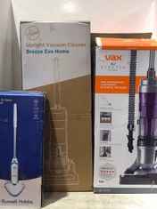 VAX AIR STRETCH PET MAX UPRIGHT VACUUM CLEANER - RRP £119 AND HOOVER BREEZE EVO HOME UPRIGHT VACUUM CLEANER AND RUSSELL HOBBS STEAM & CLEAN LIGHTWEIGHT STEAM MOP