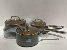 NINJA 5-PIECE PAN SET GREY WITH 3 GLASS LIDS RRP- £219.99