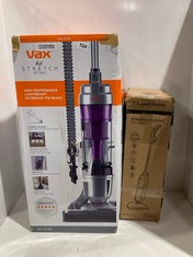 VAX AIR STRETCH PET MAX UPRIGHT VACUUM CLEANER MODEL NO-U85-AS-PME TO INCLUDE RUSSELL HOBBS STEAM & CLEAN STEAM MOP MODEL NO-RHSM1001-G-AZ