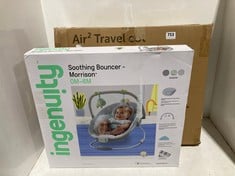 INGENUITY SOOTHING BOUNCER - MORRISON 0M-6M TO INCLUDE BABY ELEGANCE AIR2 TRAVEL COT