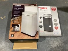 TOWER 58L SQUARE SENSOR BIN CHARCOAL TO INCLUDE TOWER 75L RECTANGULAR SENSOR BIN STAINLESS STEEL