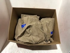 BOX OF ASSORTED WOMENS CLOTHING TO INCLUDE BRIGGS BEIGE SKIRT SIZE LARGE