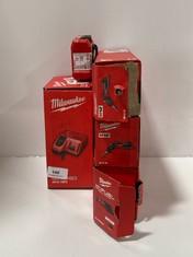 5 X ASSORTED MILWAUKEE ITEMS TO INCLUDE MILWAUKEE M12 FUEL HIGH SPEED ⅜" RATCHET - MODEL NO. M12FHIR38 - RRP £115