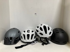 4 X ASSORTED BIKE HELMETS TO INCLUDE LAZER ONE PLUS HELMET BLACK - SIZE 55-59CM