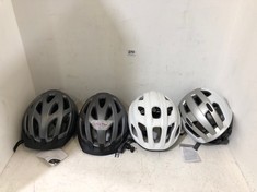 4 X ASSORTED BIKE HELMETS TO INCLUDE JUNIOR INNATE HELMET GREY/SILVER - SIZE M