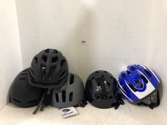 4 X ASSORTED BIKE HELMETS TO INCLUDE JUNIOR CIERZO HELMET BLACK - SIZE M