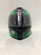 HJC HELMETS MOTORCYCLE HELMET BLACK/GREEN - SIZE S