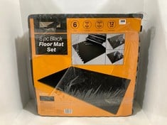 2 X 6 PIECE BLACK FLOOR MAT SET