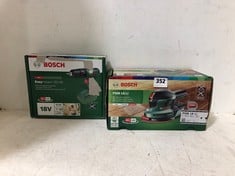 BOSCH 18V CORDLESS MULTI SANDER PSM 18 LI TO INCLUDE BOSCH 18V-40 EASYIMPACT CORDLESS HAMMER DRILL DRIVERS