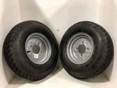 2 X TRAILER WHEELS WITH B61 CARGO TYRE