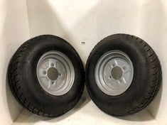 2 X TRAILER WHEELS WITH B61 CARGO TYRE