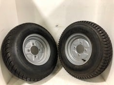 2 X TRAILER WHEELS WITH B61 CARGO TYRE