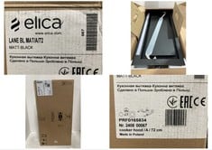 ELICA 71CM CANOPY COOKER HOOD BLACK/STAINLESS STEEL LANE-80-BLK - RRP £336