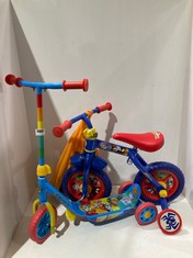 PAW PATROL TRI SCOOTER TO INCLUDE SPIDER & HIS AMAZING FRIEND 2-IN-1 10" BALANCE BIKE