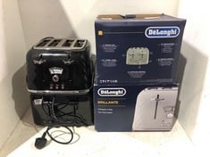 4 X ASSORTED TOASTER TO INCLUDE DELONGHI ARGENTO FLORA TOASTER