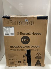 RUSSELL HOBBS WINE COOLER IN BLACK WITH GLASS DOOR RHGWC4B-LCK