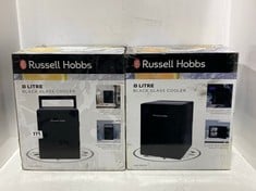 2 X RUSSELL HOBBS 8 LITRE BLACK GLASS COOLER