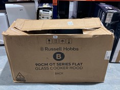 RUSSELL HOBBS 90CM GT SERIES FLAT GLASS COOKER HIDE (SIDE) IN BLACK/SILVER RHFGCH901B