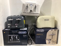 5 X ASSORTED TOASTERS TO INCLUDE DELONGHI ARGENTO FLORA FOUR SLICE TOASTER