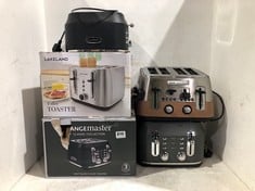 5 X ASSORTED TOASTERS TO INCLUDE RANGEMASTER MATT BLACK 4 SLICE TOASTER