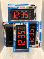 4 X ACURITE DIGITAL CLOCK WITH INDOOR TEMPERATURE