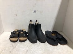 3 X ASSORTED SHOES TO INCLUDE WATERPROOF BLACK BOOTS UK 8