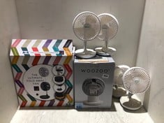 6 X ASSORTED DESK FANS WOOZOO CIRCULATOR WHITE FAN