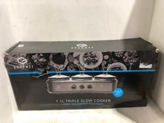 GOURMET 7.1L TRIPLE SLOW COOKER