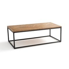 LA REDOUTE NOTTINGHAM PARQUET PINE AND METAL COFFEE TABLE - MODEL NO. DLK341 - RRP £299