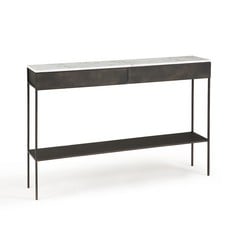 LA REDOUTE FEBEE WHITE MARBLE AND METAL CONSOLE TABLE - MODEL NO. GKC389 - RRP £775