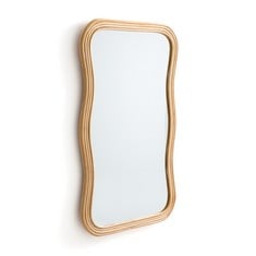 LA REDOUTE VAGUO 75CM HIGH RATTAN MIRROR IN NATURAL - RRP £140