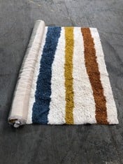 LA REDOUTE STRAT STRIPED COTTON CHILDS RUG 160 X 230CM IN COLOURED - MODEL NO. GKU526 - RRP £255