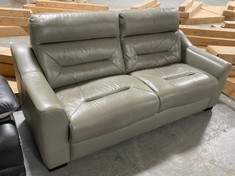 LA-Z-BOY 3 SEATER STATIC SOFA IN LIGHT GREY LEATHER