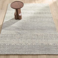 LA REDOUTE APPROX 160 X 230CM ROLLED RUG IN ECRU / GREY