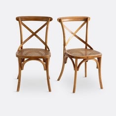 LA REDOUTE TROKET SET OF 2 CHAIRS IN WALNUT - MODEL NO. GDO672 - RRP £325