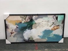 NATASHA BARNES 'EVERGREEN SEASON HF' ABSTRACT FRAMED PRINT 63.5 X 123.5CM IN GREEN / MULTI - RRP £150